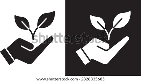 Eco-friendly icon design in filled and outlined style..