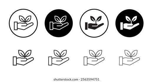 Eco-friendly icon Flat art in black and white isolated