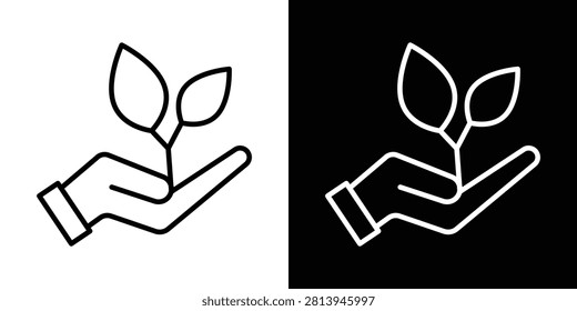 Eco-friendly icon linear graphics set.
