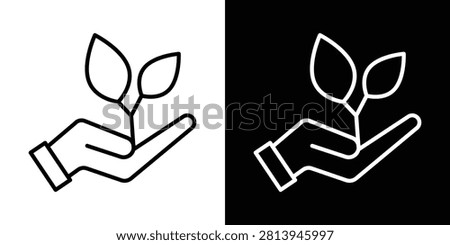 Eco-friendly icon linear graphics set.
