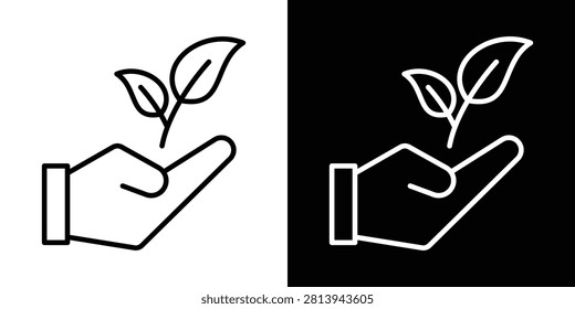 Eco-friendly icon linear logo mark.