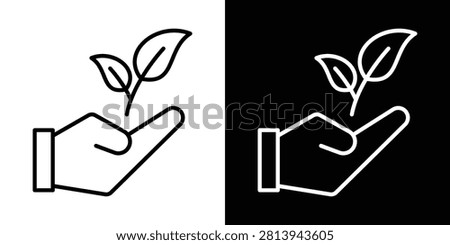 Eco-friendly icon linear logo mark.
