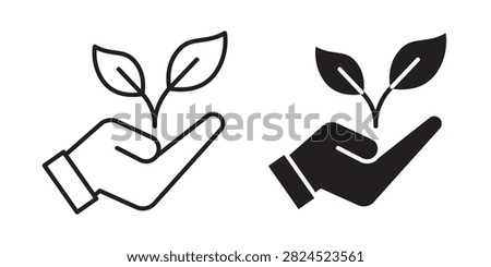 Eco-friendly icon linear logo mark..