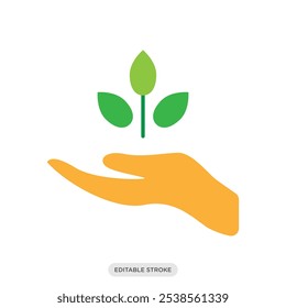 Eco-friendly icon, nature conservation environment, nature, ecology symbol on white background - vector illustration