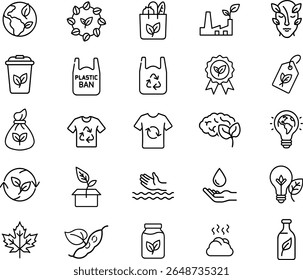 Eco-Friendly Icon Set for Sustainable Living and Green Products.