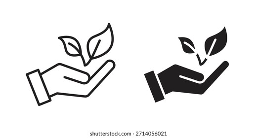 Diseños ecológicos del Vector de la silueta del icono. Trazos editables