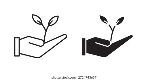 Eco-friendly icon simple vectors in black, suitable for projects