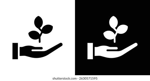 Eco-friendly icon in solid flat trendy design style.