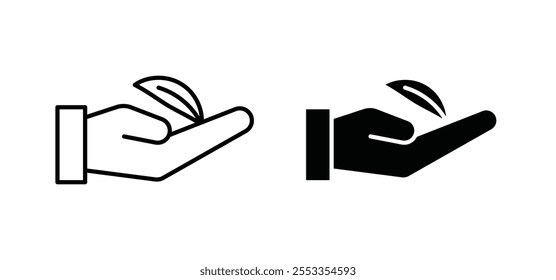 Eco-friendly icons in black filled and outlined style