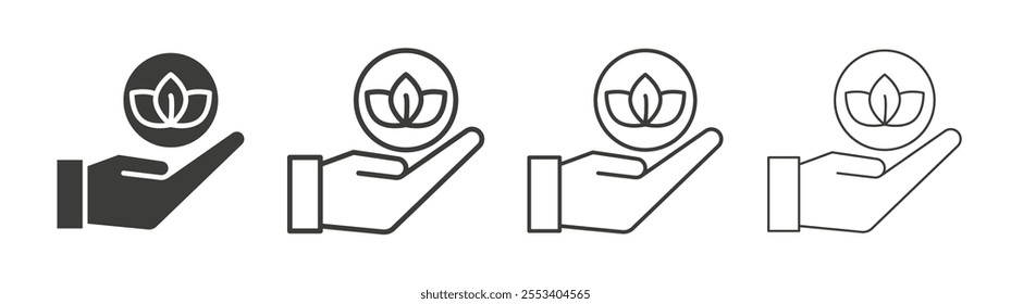Eco-friendly icons collection. vector set in black color