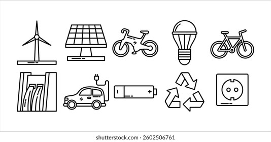 Eco-friendly icons for your green projects!  High-quality vector graphics, perfect for websites, apps, and environmental campaigns. Download now!