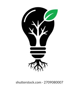 Ideia ecológica combinando lâmpada elétrica e natureza.
