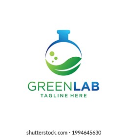 plantilla de logotipo de laboratorio respetuoso con el medio ambiente. icono de laboratorio verde