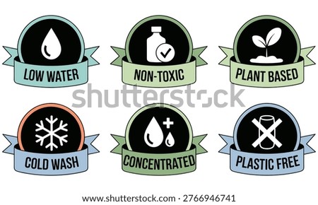 Eco-friendly laundry detergent benefits illustrated with icons