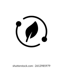 Eco-Friendly Leaf and Circle Icon. Representing sustainability, and organic concepts