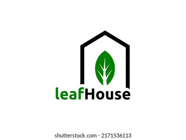 Eco-friendly leaf house logo. perfect for business symbols.