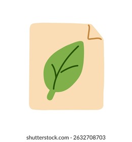 An EcoFriendly Leaf Icon beautifully designed on a Paper Background to promote Sustainable Design. Vector illustration