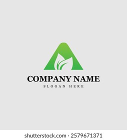 Eco-Friendly Letter A Leaf Logo Design
