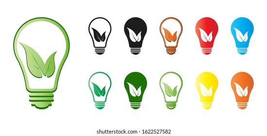 Eco-friendly light bulb icon can be used for applications or websites