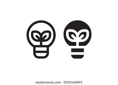 Eco-friendly light bulb with leaf icon Vector