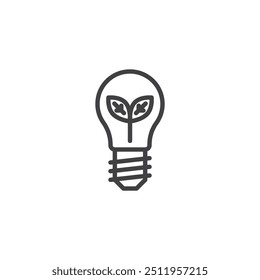 Eco-Friendly Light line icon. linear style sign for mobile concept and web design. Energy-saving light bulb outline vector icon. Symbol, logo illustration. Vector graphics