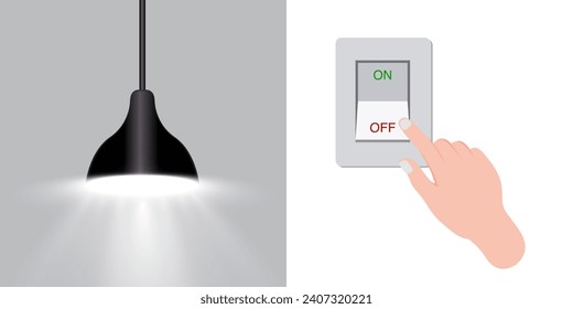 Eco-friendly lighting: The flat light bulb and lamp turn on and off using light switches. Remember to conserve energy by turning off the lights when they are not in use.