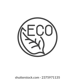 Icono de línea eco-amigable. signo de estilo lineal para concepto móvil y diseño web. Icono de vector de contorno de hoja ecológica. Símbolo, ilustración del logotipo. Gráficos vectoriales