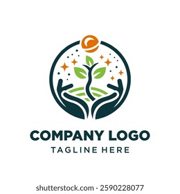 Eco-Friendly Logo Design with Green Leaf Symbol for Sustainable Business Branding Renewable Energy Zero Waste Packaging and Organic Certification Vector Illustration for Environmental Awareness