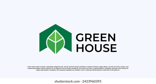 eco-friendly logo for a green home, green city, green environment