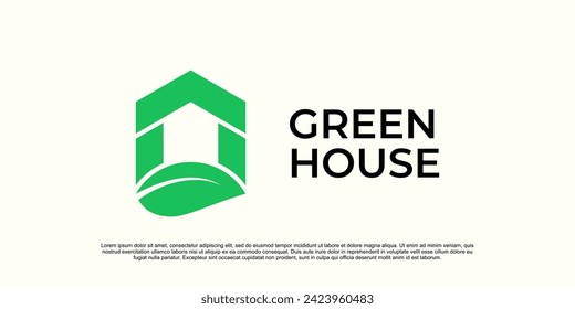 eco-friendly logo for a green home, green city, green environment