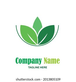 logotipo ecológico con hoja adecuada para una comunidad, empresa o empresa de tipo de arte plano vectorial
