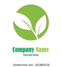 eco-friendly logo with a leaf suitable for a community , company or business vector flat art style
