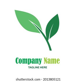 eco-friendly logo with a leaf suitable for a community , company or business vector flat art style
