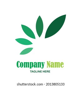eco-friendly logo with a leaf suitable for a community , company or business vector flat art style
