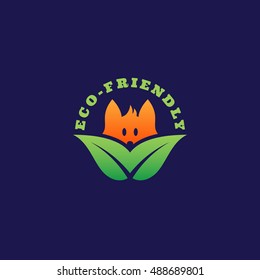 Eco-friendly logo template design. Vector illustration.