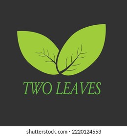 Logo ecológico con dos hojas