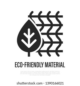 Eco-friendly material thin line icon. Symbol for organic textile. Vector illustration of fabric feature.