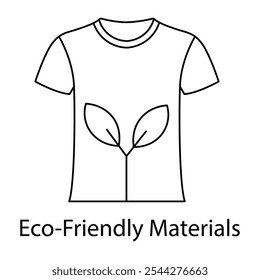 Icono de materiales ecológicos: una camisa con un patrón de hojas, que significa el uso de materiales naturales y sostenibles en la moda.