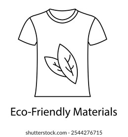 Icono de materiales ecológicos: una camisa con un patrón de hojas, que significa el uso de materiales naturales y sostenibles en la moda.