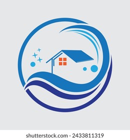Eco-friendly minimalist home logo on gray background