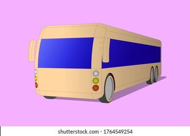 eco-friendly and modern bus, simple vector isometry image