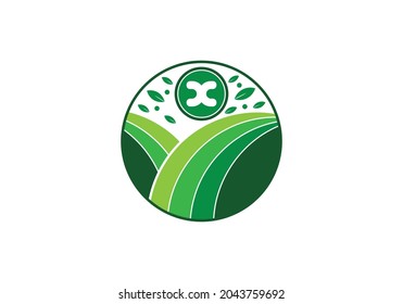 eco-friendly natural "x" letter logo design vector templet