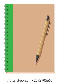 Eco-friendly notebook with eco pen