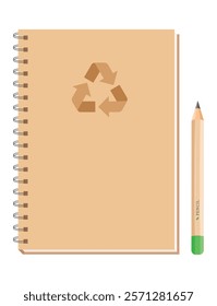 Eco-friendly notebook with eco pencil