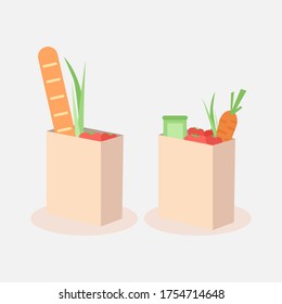 Eco-friendly package. Eco grocery and vegan food. Isolated objects. Say no to the plastic