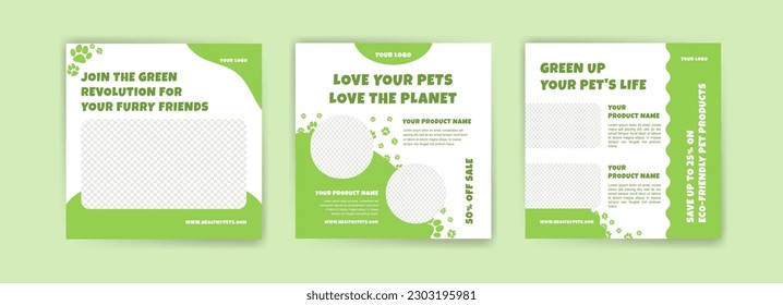 Plantilla de banner de productos para animales de compañía ecológica