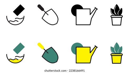 Eco-friendly plantable seed paper procedure Icons, Organic paper seed line and colour icons set   