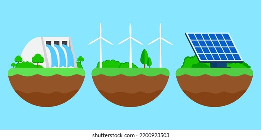 diseño de ilustraciones de centrales eléctricas respetuosas con el medio ambiente, diseño de ilustraciones de conjuntos de centrales eléctricas, plano de diseño de centrales eléctricas respetuosas con el medio ambiente