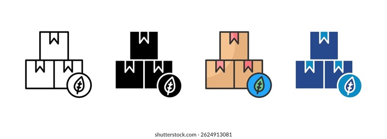 Conjunto de ícones de produto eco-friendly coleção de vários estilos