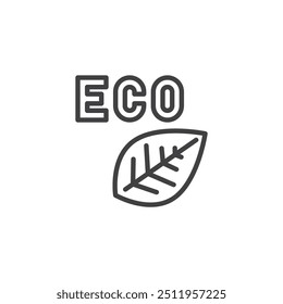 Eco-Friendly Product line icon. linear style sign for mobile concept and web design. Eco leaf outline vector icon. Symbol, logo illustration. Vector graphics